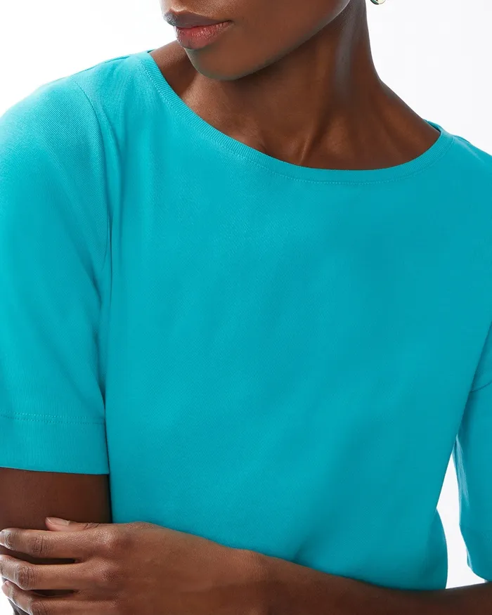 Chico039s Pima Elbow Sleeve Tee Soft Tangerine Women Tees