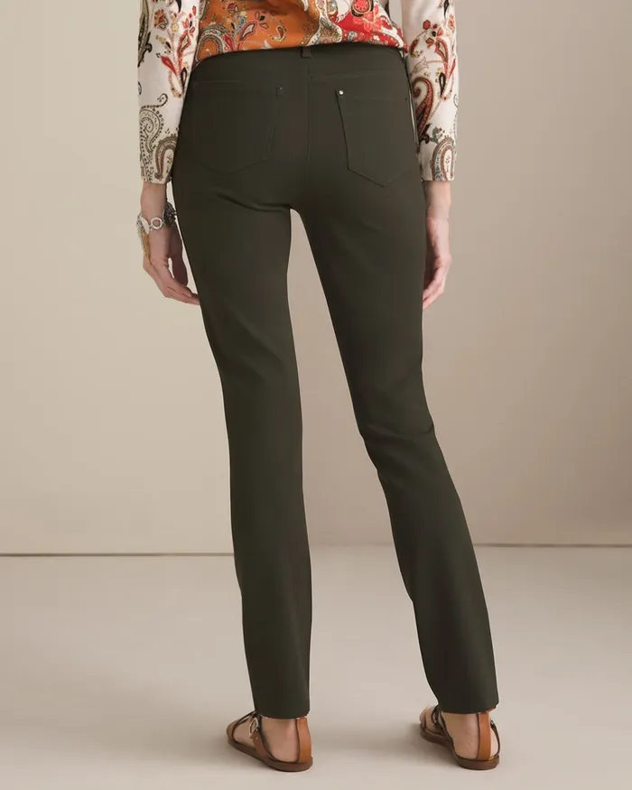 Chico039s Ponte 5Pocket Slim Pants Black Women Pants
