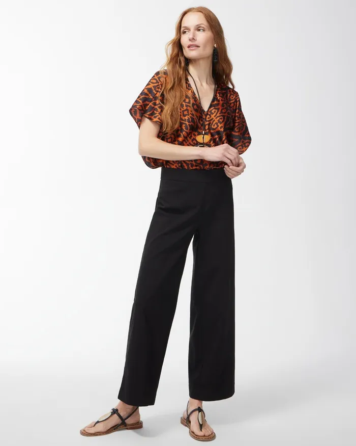Chico039s Satin Ikat Top Neutral Women Tops