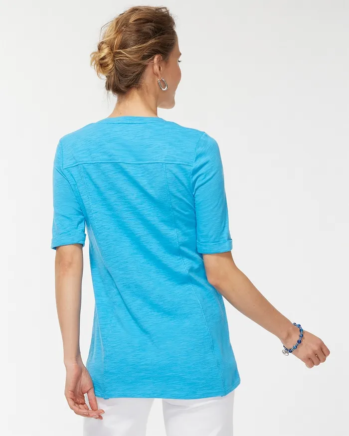 Chico039s Seamed Slub Tee Mango Ice Women Tees