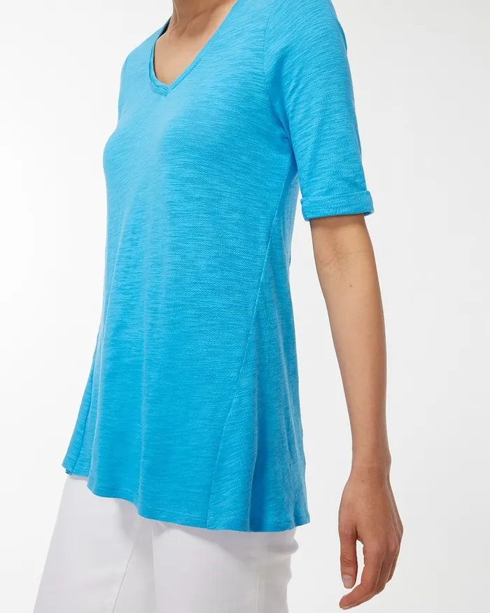 Chico039s Seamed Slub Tee Mango Ice Women Tees