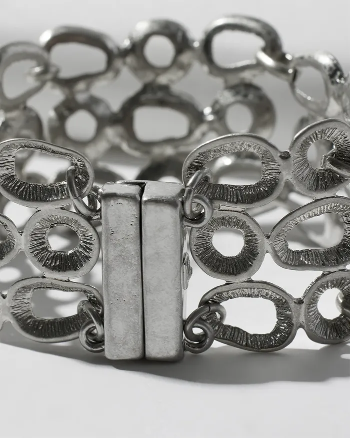 Chico039s Silver Tone Magnetic Bracelet Silver Women Bracelets