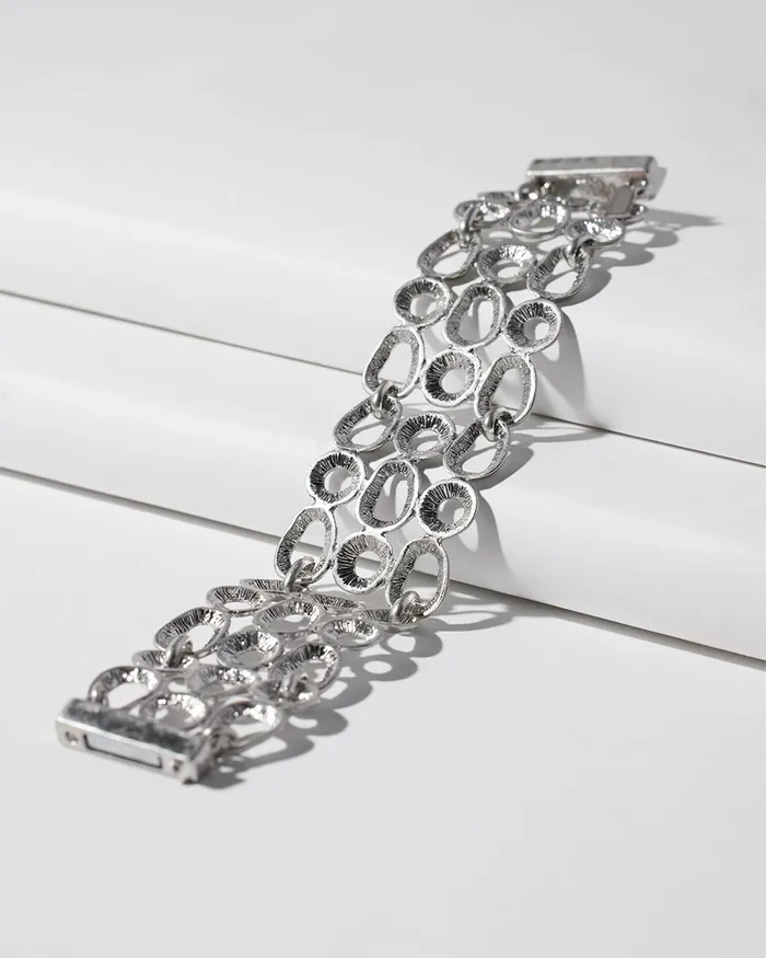 Chico039s Silver Tone Magnetic Bracelet Silver Women Bracelets