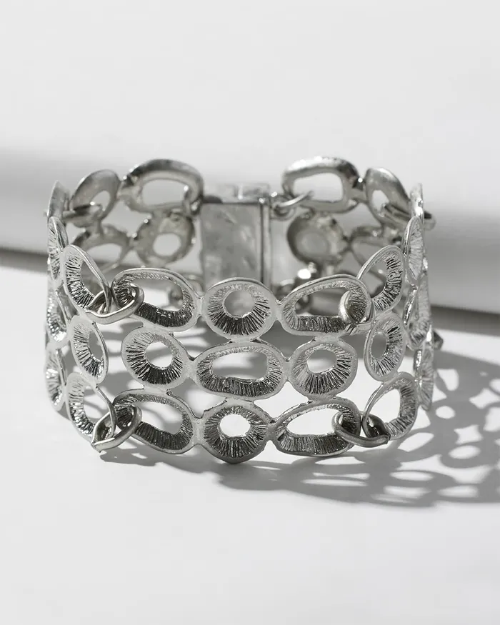 Chico039s Silver Tone Magnetic Bracelet Silver Women Bracelets