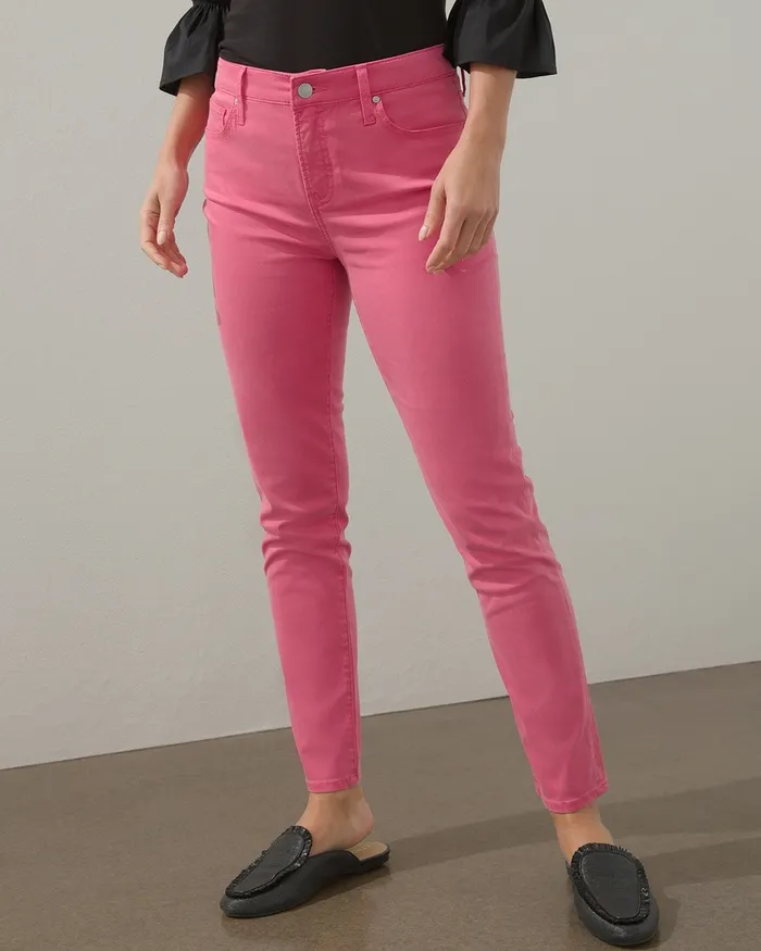 Chico039s So Slimming Super Soft Girlfriend Ankle Jeans French Rose Women Jeans and Denim