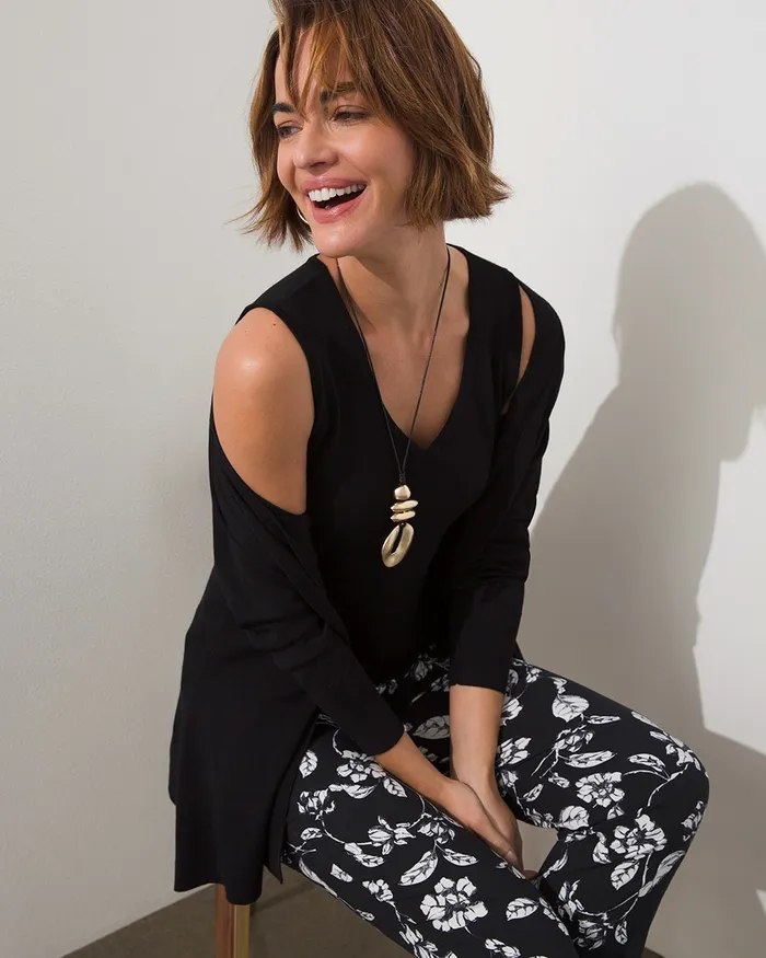 Chico039s Spun Rayon VNeck Tank Black Women Tees