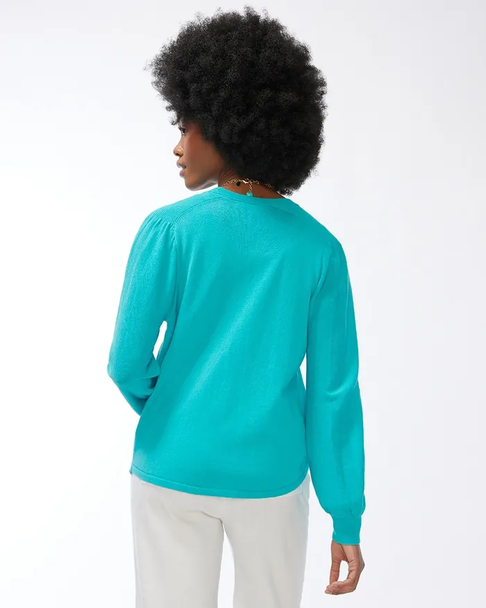 Chico039s Summer Romance Ottoman Cardigan Agua Azul Women Sweaters