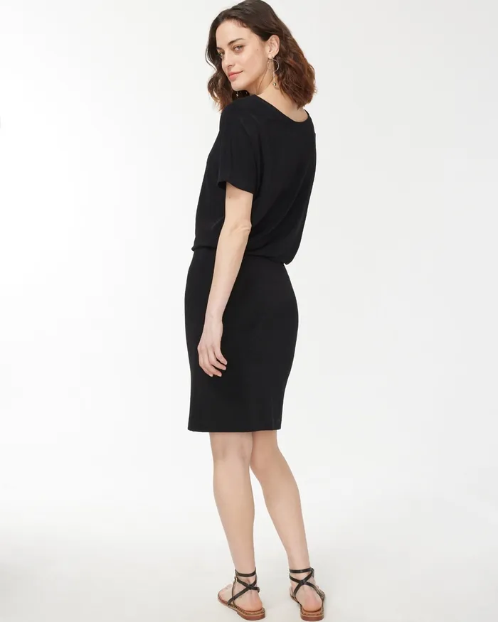 Chico039s Travelers Blouson Dress Travelers Black Women Dresses and Skirts