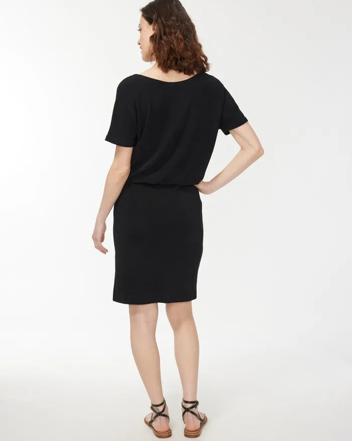 Chico039s Travelers Blouson Dress Travelers Black Women Dresses and Skirts