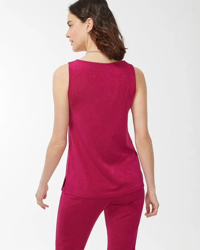 Chico039s Travelers Classic Side Slit Tank Botanic Berry Women Tops