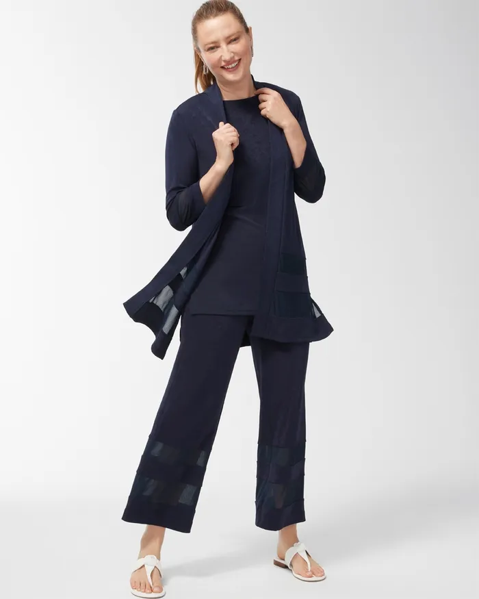 Chico039s Travelers Mesh Inset Jacket Travelers India Ink Women Jackets and Coats