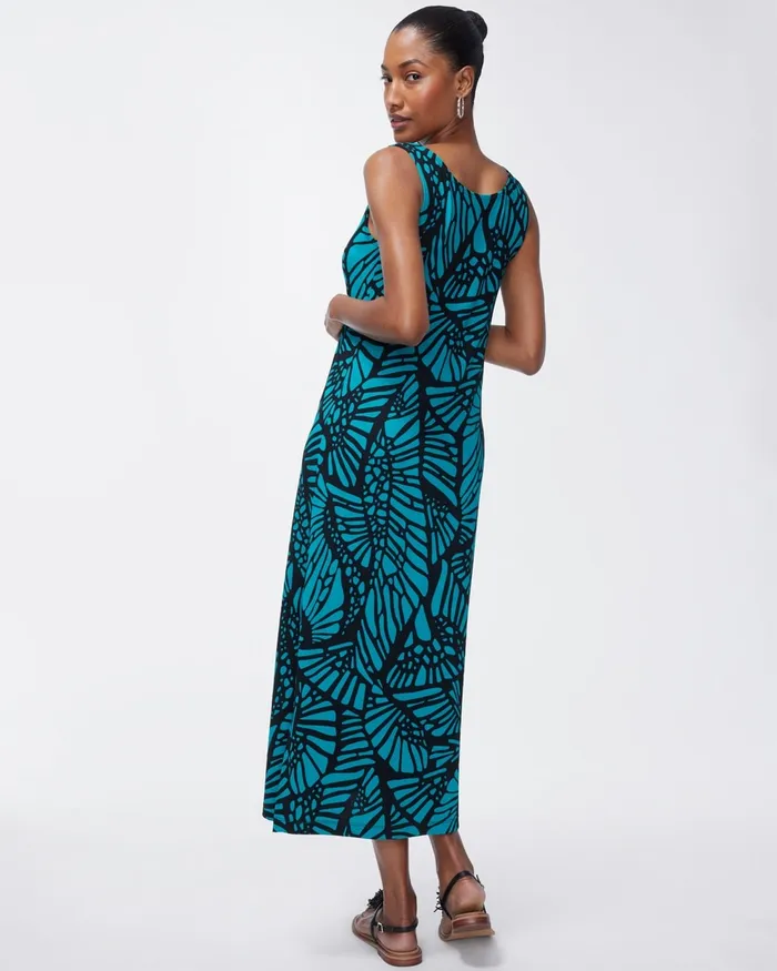 Chico039s Travelers Wing Print Sleeveless Maxi Dress Travelers Harbour Green Women Dresses and Skirts