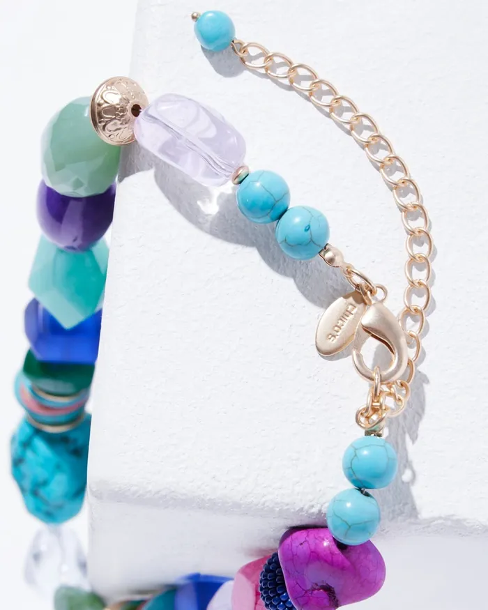 Chico039s Turquoise Single Strand Necklace Multi Women Necklaces