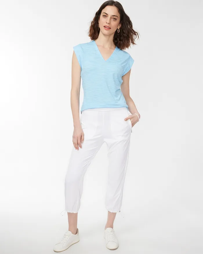 Chico039s Zenergy UPF Cap Sleeve Tee Bahamian Pink Women Tees