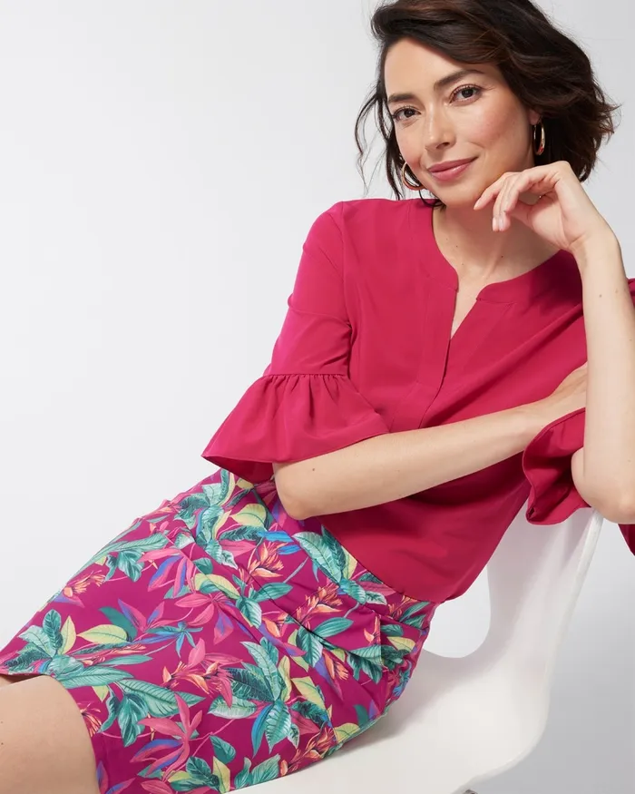 Chico039s Zenergy UPF Neema Floral Skort Botanic Berry Women Dresses and Skirts