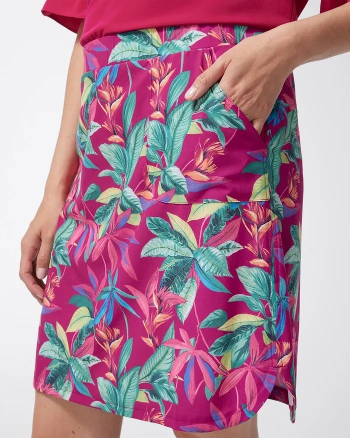 Chico039s Zenergy UPF Neema Floral Skort Botanic Berry Women Dresses and Skirts