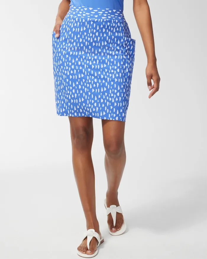 Chico039s Zenergy UPF Neema Pebble Pocket Skort Amparo Blue Women Pants
