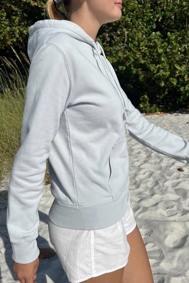 Christy Hoodie Light Blue Women Brandy Melville Sweatpants and Sweatshirts