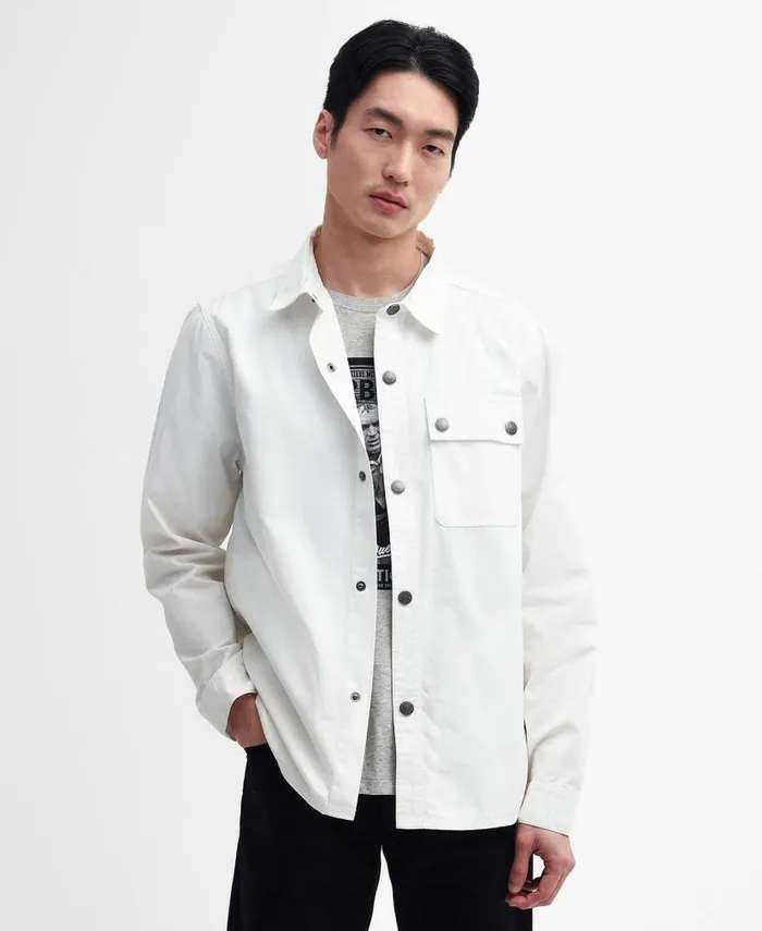 Circuit Overshirt Whisper White Men Barbour Overshirts