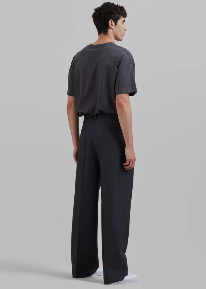 Clothing Men The Frankie Shop Beo Suit Pants 8211 CharcoalWhite Pinstripe