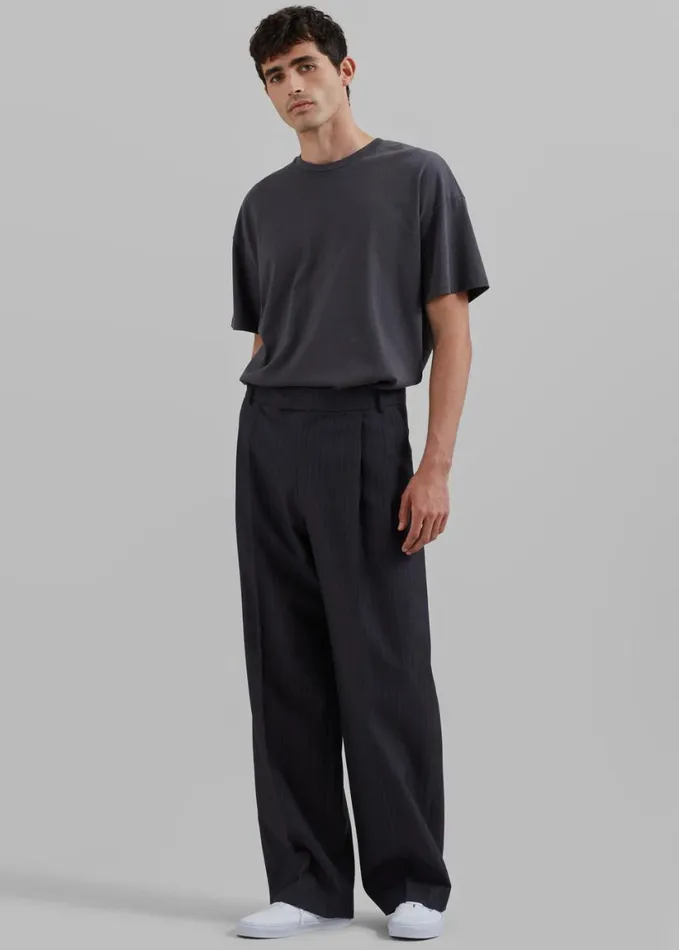 Clothing Men The Frankie Shop Beo Suit Pants 8211 CharcoalWhite Pinstripe