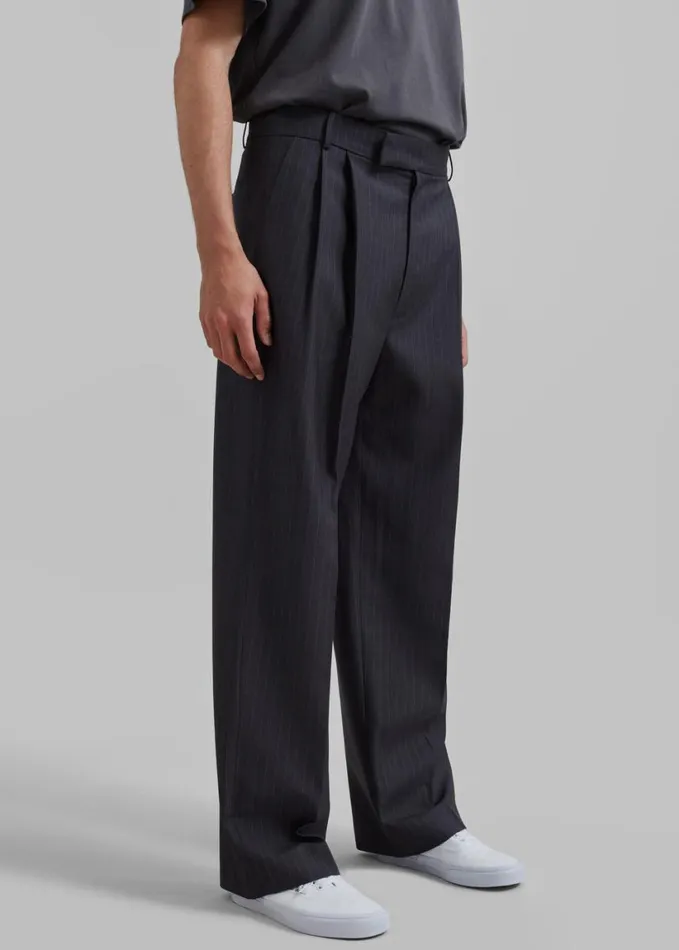 Clothing Men The Frankie Shop Beo Suit Pants 8211 CharcoalWhite Pinstripe