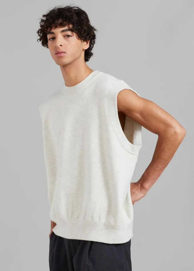 Clothing Men The Frankie Shop Owen Knit Vest 8211 Grey Melange