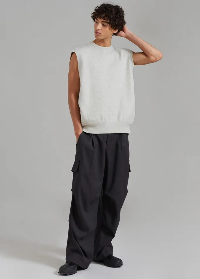 Clothing Men The Frankie Shop Owen Knit Vest 8211 Grey Melange