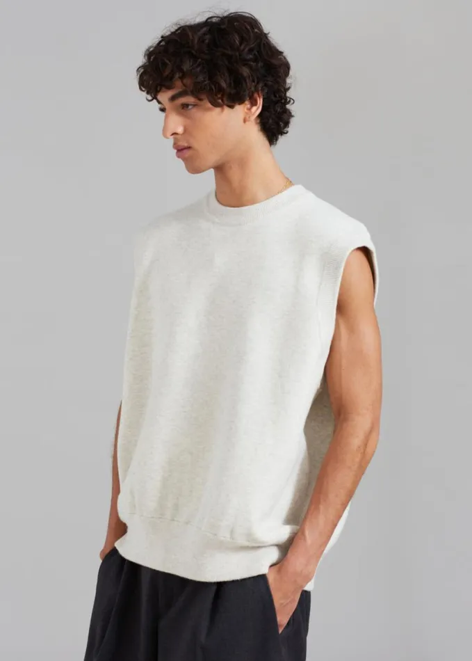 Clothing Men The Frankie Shop Owen Knit Vest 8211 Grey Melange