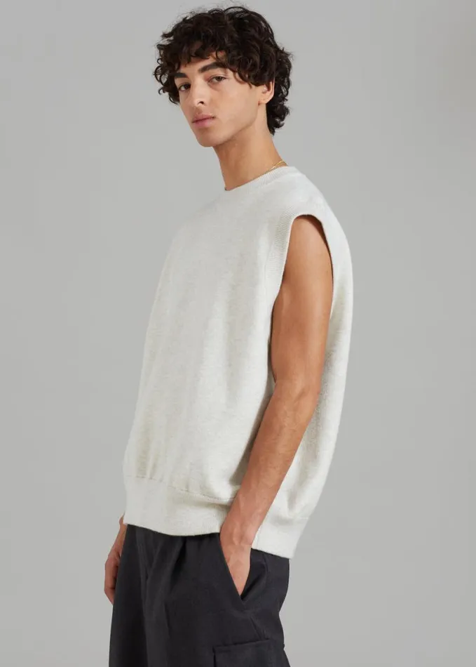 Clothing Men The Frankie Shop Owen Knit Vest 8211 Grey Melange
