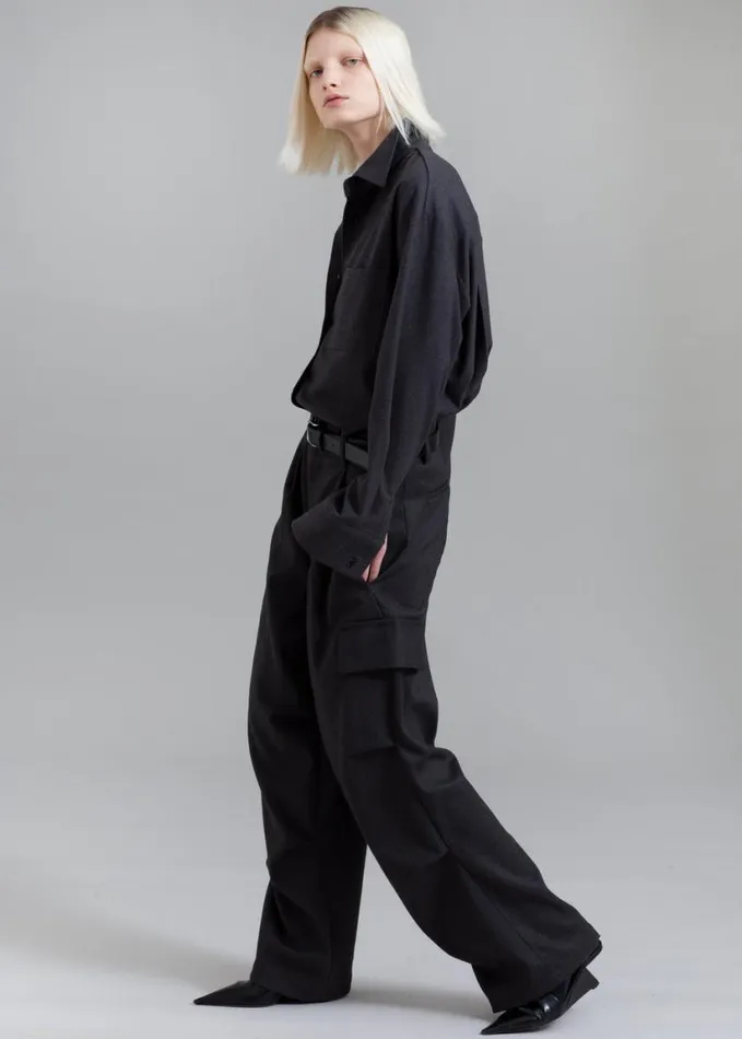 Clothing WomenMen The Frankie Shop Flint Cargo Pants 8211 Grey