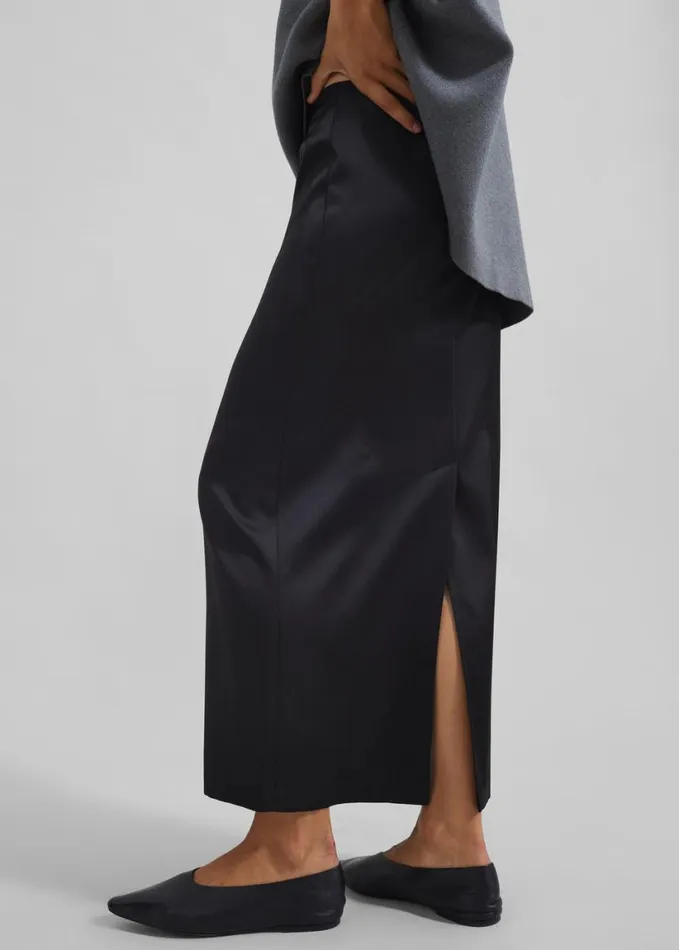 Clothing Women The Frankie Shop Adriana Midi Skirt 8211 Black