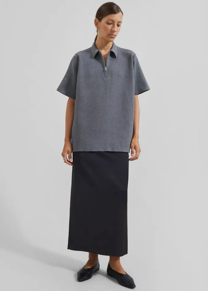 Clothing Women The Frankie Shop Adriana Midi Skirt 8211 Black