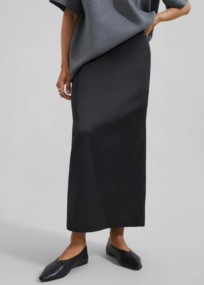 Clothing Women The Frankie Shop Adriana Midi Skirt 8211 Black