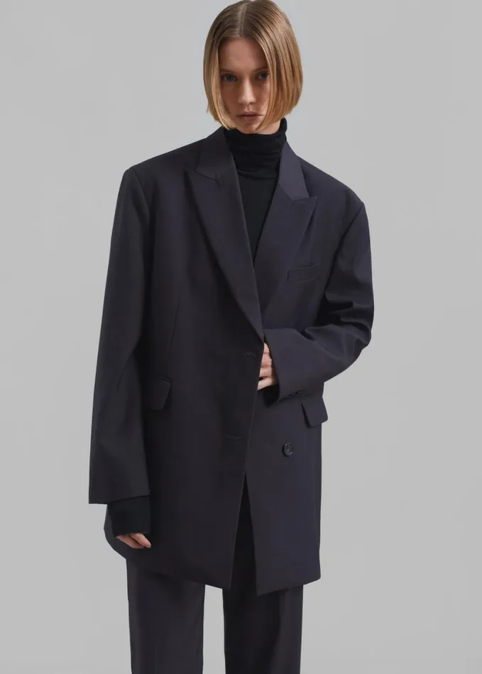 Clothing Women The Frankie Shop Alana Boxy Blazer 8211 Charcoal