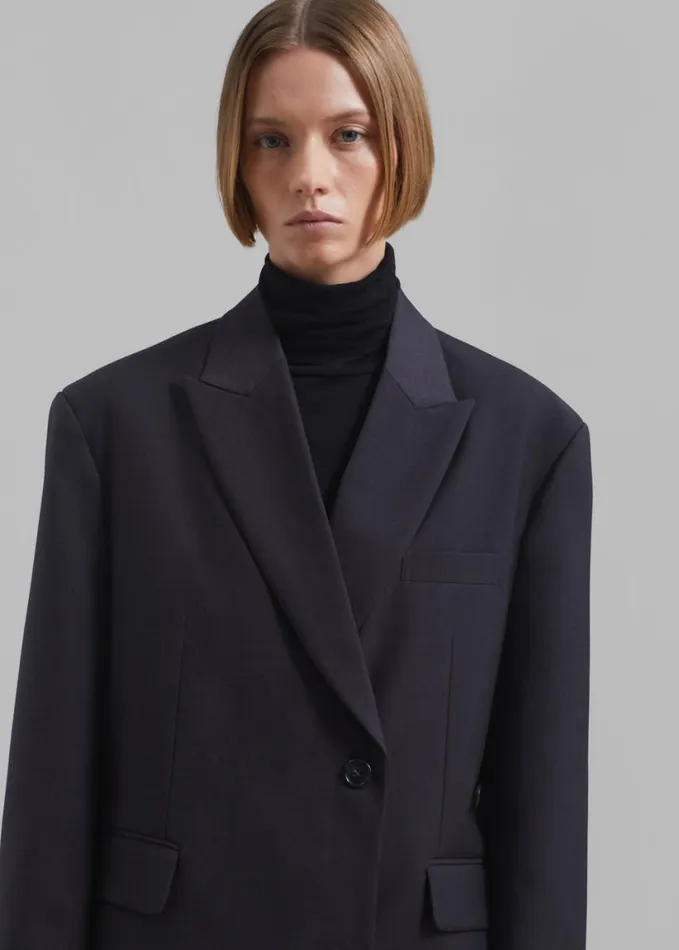 Clothing Women The Frankie Shop Alana Boxy Blazer 8211 Charcoal