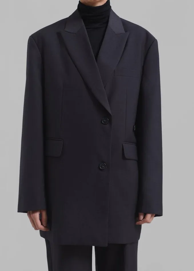 Clothing Women The Frankie Shop Alana Boxy Blazer 8211 Charcoal