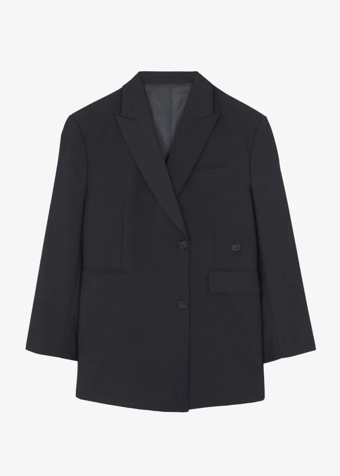 Clothing Women The Frankie Shop Alana Boxy Blazer 8211 Charcoal
