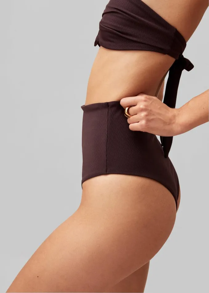 Clothing Women The Frankie Shop Alohas Costa Bikini Bottom 8211 Brown