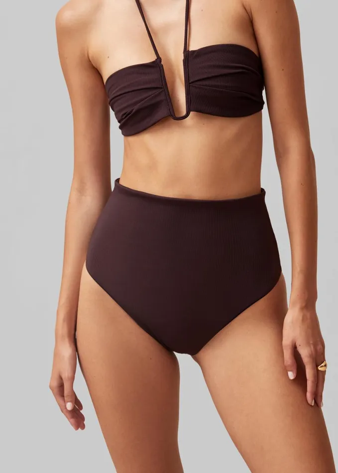 Clothing Women The Frankie Shop Alohas Costa Bikini Bottom 8211 Brown