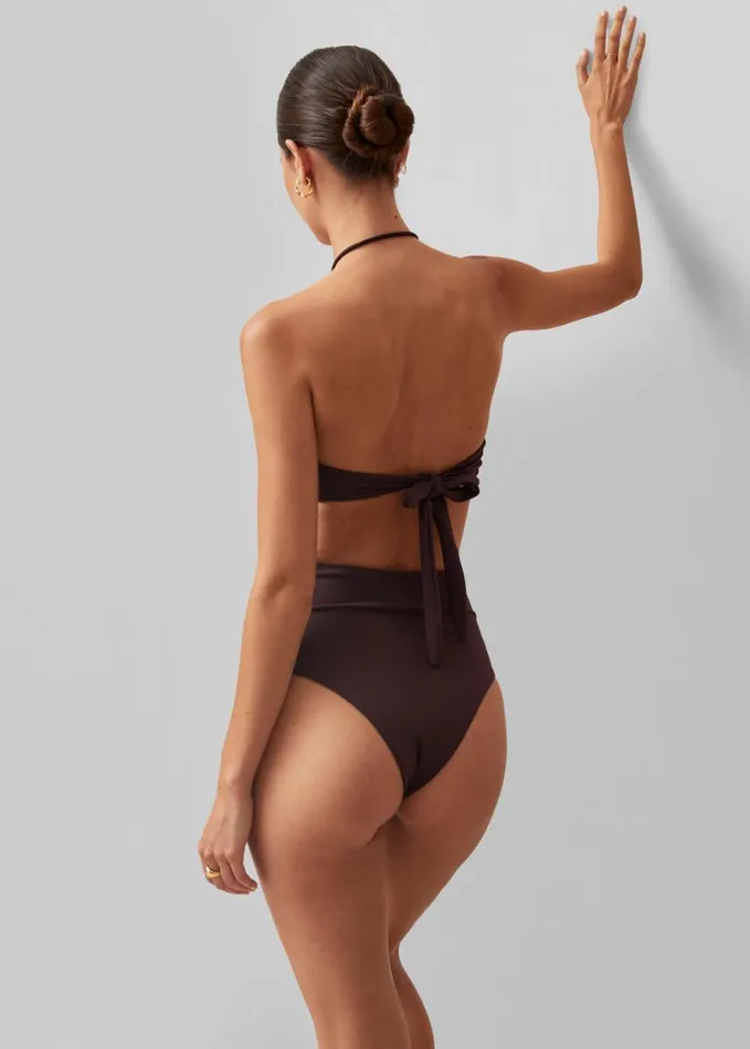 Clothing Women The Frankie Shop Alohas Costa Bikini Bottom 8211 Brown