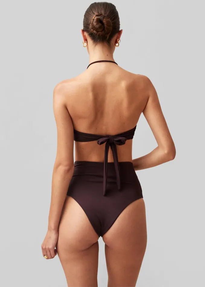 Clothing Women The Frankie Shop Alohas Costa Bikini Bottom 8211 Brown