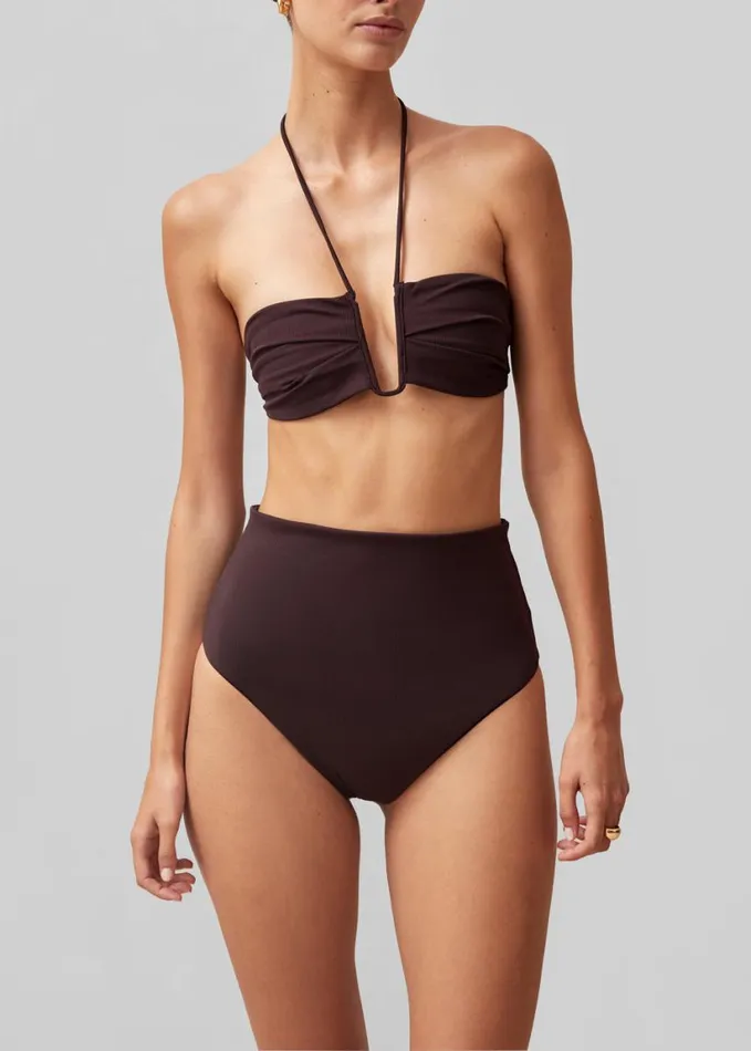 Clothing Women The Frankie Shop Alohas Costa Bikini Bottom 8211 Brown