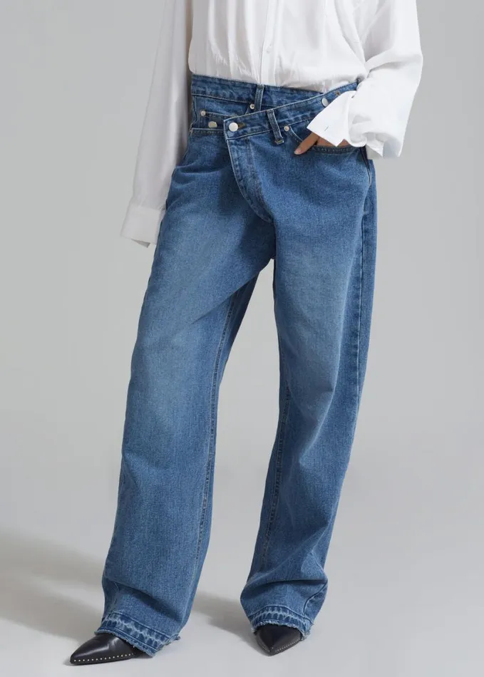 Clothing Women The Frankie Shop Andrea Denim Pants 8211 Medium Wash