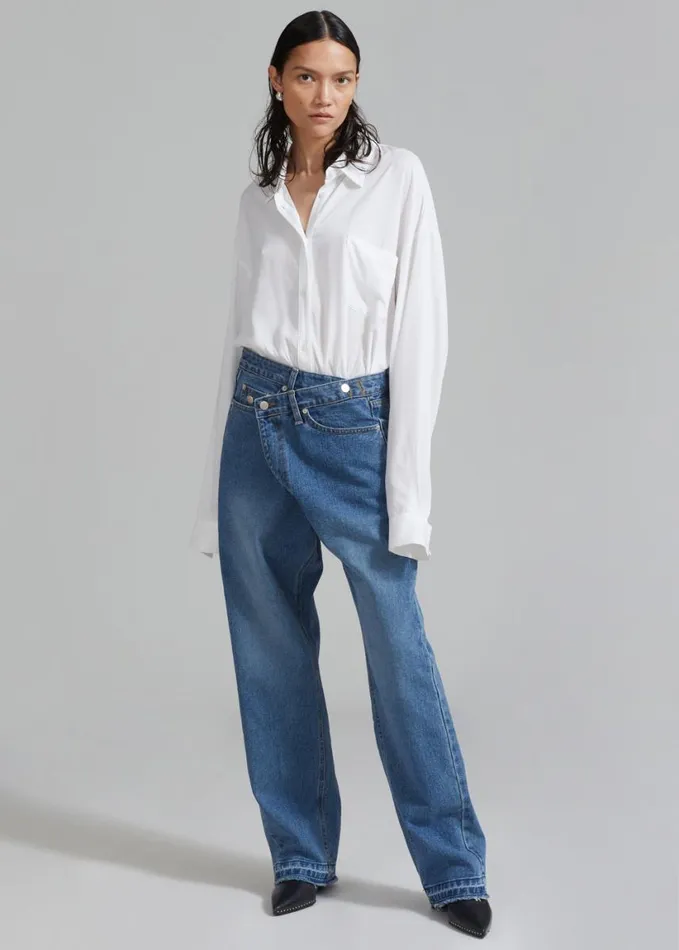 Clothing Women The Frankie Shop Andrea Denim Pants 8211 Medium Wash