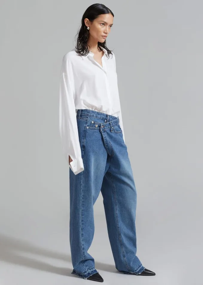Clothing Women The Frankie Shop Andrea Denim Pants 8211 Medium Wash