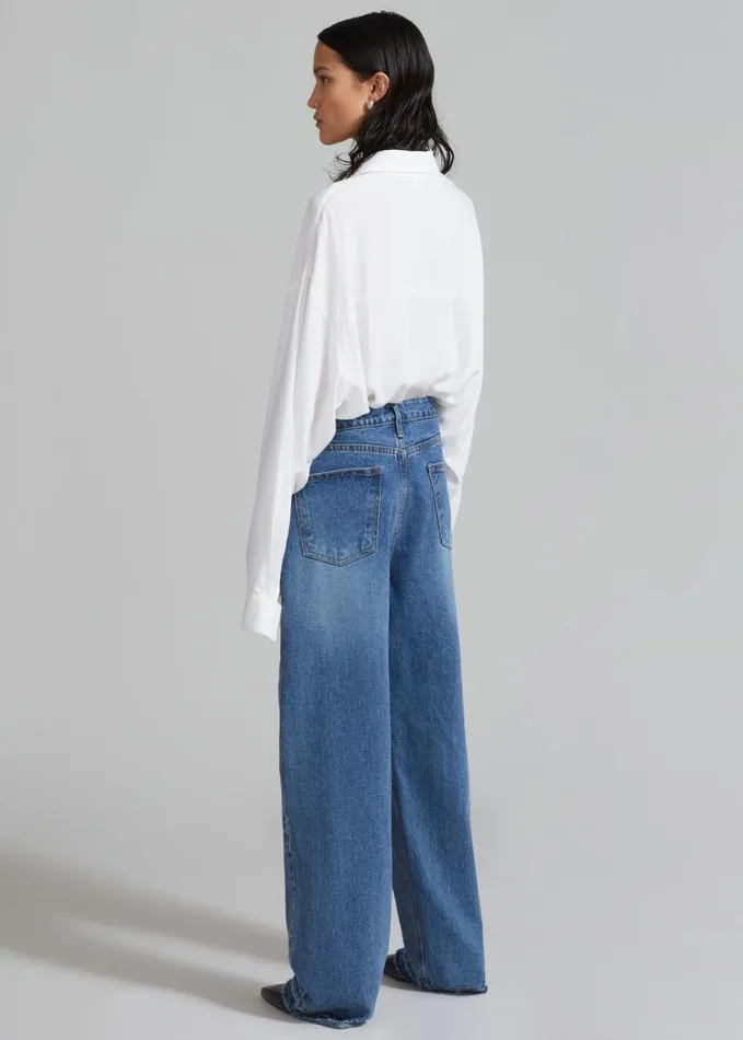 Clothing Women The Frankie Shop Andrea Denim Pants 8211 Medium Wash