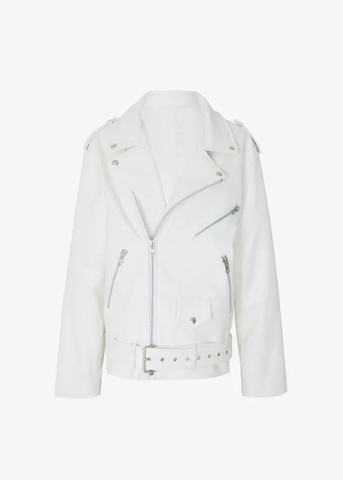 Clothing Women The Frankie Shop Aria Faux Leather Jacket 8211 White