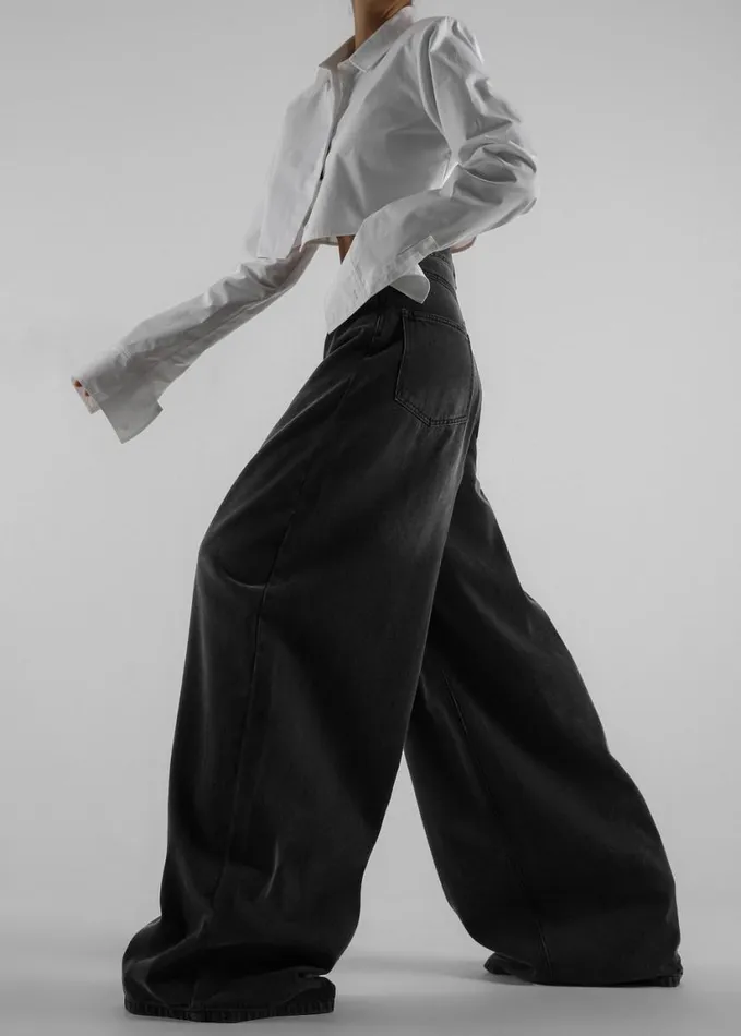 Clothing Women The Frankie Shop Ashford Wide Leg Jeans 8211 Black Wash