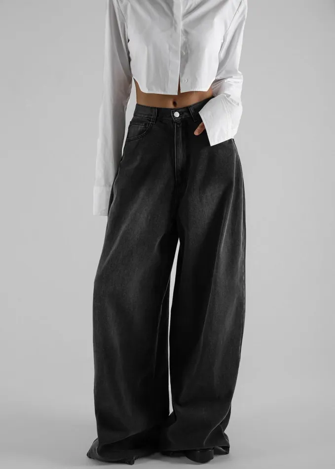Clothing Women The Frankie Shop Ashford Wide Leg Jeans 8211 Black Wash